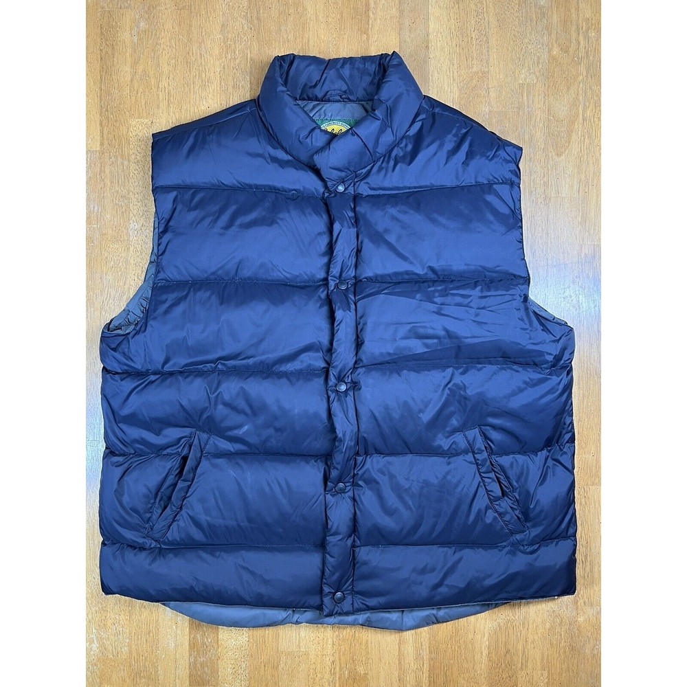 Cabela's Premier Northern Goose Down Mens Vest Blue Puffer Full Zip Sz 2XL Tall